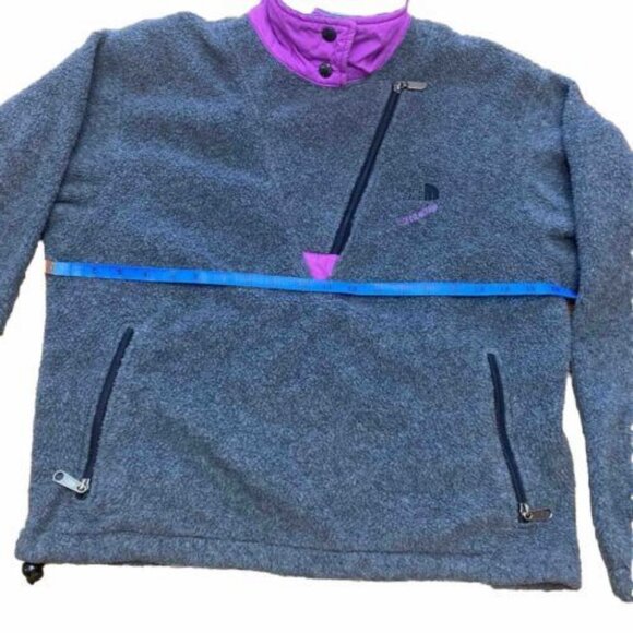 The North Face Women's Extreme Pile Pullover Half-zip Size 8 Purple /Coal Gray - Picture 8 of 10